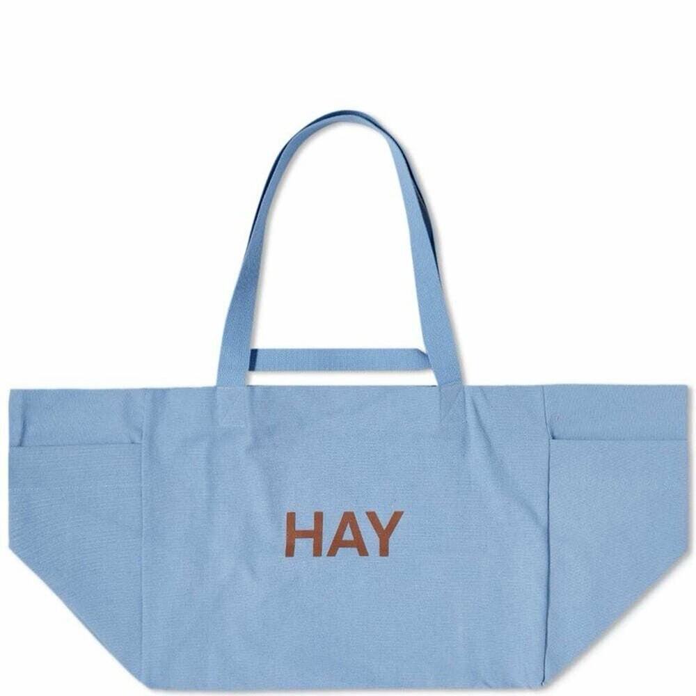 HAY Weekend Bag Sky Blue 50% Recycled Cotton W54cm Travel Tote